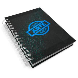Caderno Personalizado com Capa Dura com Laminação 80 FOLHAS PAUTADAS 15x21cm  Laminação ENCADERNAÇÃO WIRE Somente uma Arte por Pedido