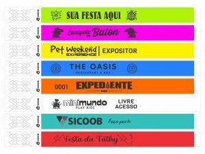 Pulseira de Identificação para Festas Papel Tyvek 2x24,5cm Preto frente 1x0  Picote 