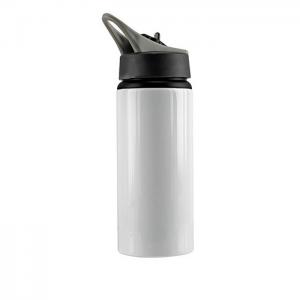 Squeeze de Alumínio Branco Bico e Alça - 600ml personalizada Alumínio 22 cm (altura) x 7,5 cm (diâmetro) Colorido Sublimação Verniz Brilho  Somente uma Arte por Pedido